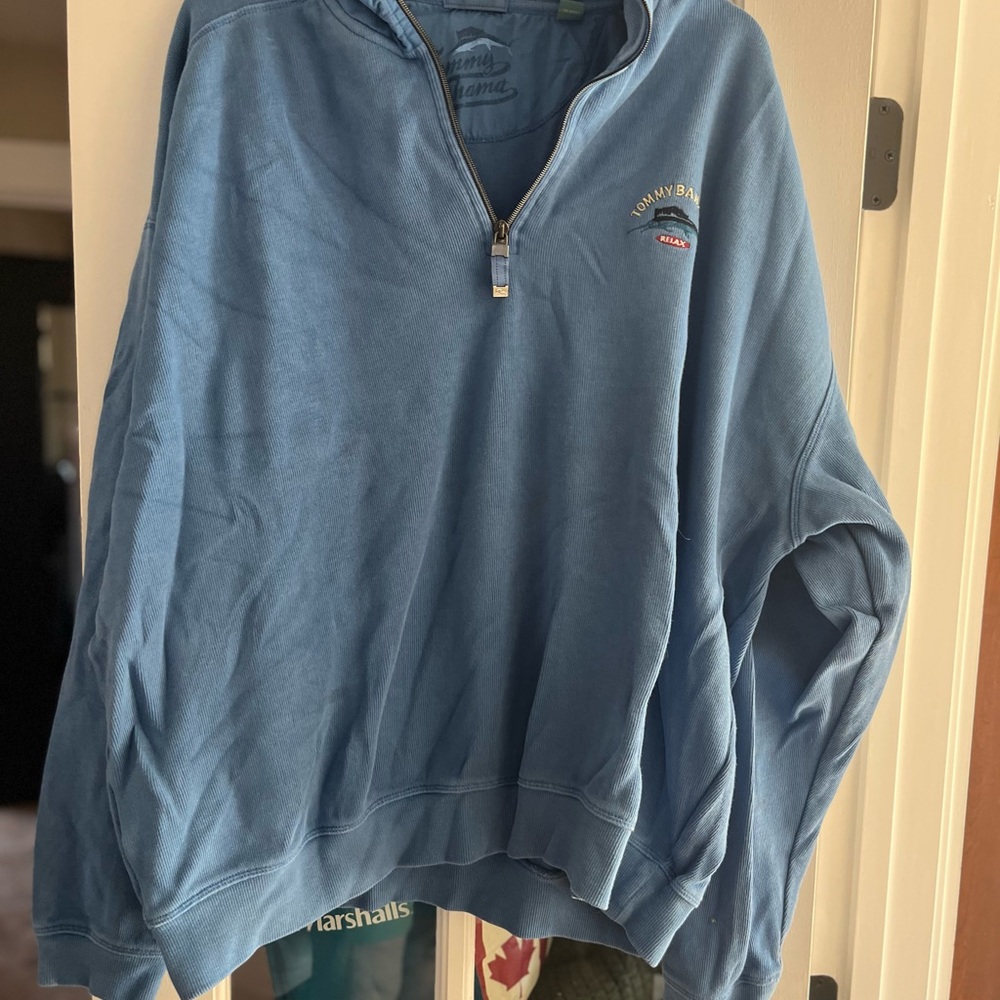 Tommy Bahama Men's Zip-Up Sweater in Blue
